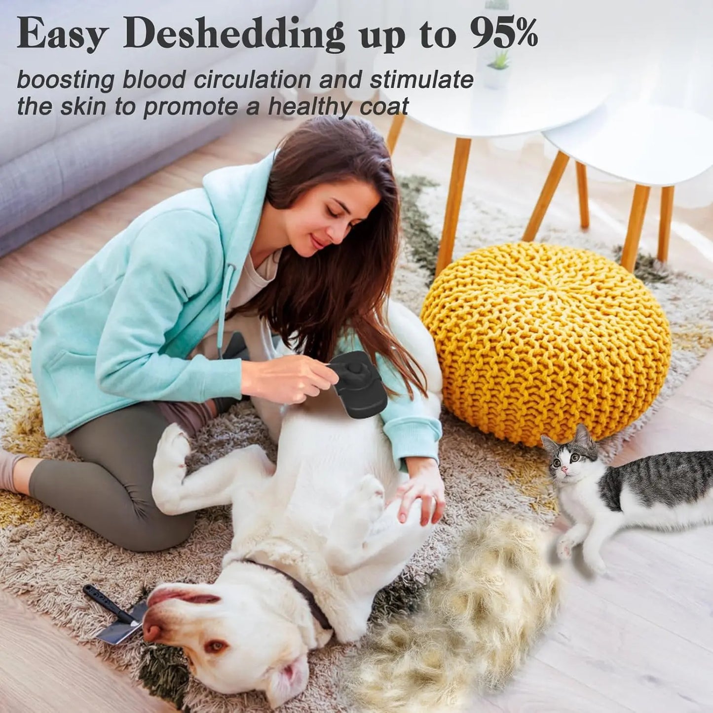 PawModo™ Self Cleaning Shedding Brush, Skin Friendly Grooming Tool For Cats and Dogs PawModo™